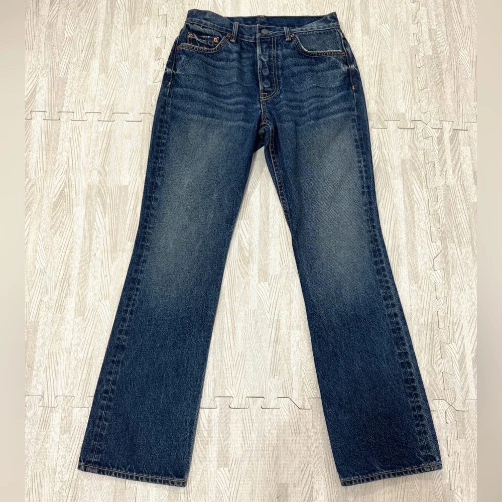 GRLFRND Straight Leg Jeans in Dark Blue Denim - Picture 6 of 13